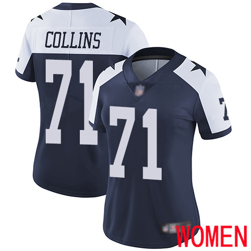 Women Dallas Cowboys Limited Navy Blue La el Collins Alternate 71 Vapor Untouchable Throwback NFL Jersey